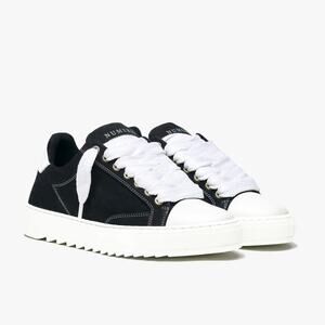 NUMERIS Atelier Nubuck Trainers Sneakers in Acrylic Black/White Size 43 / US 10